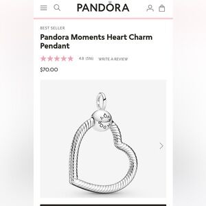 Pandora Moments Heart Charm
Pendant